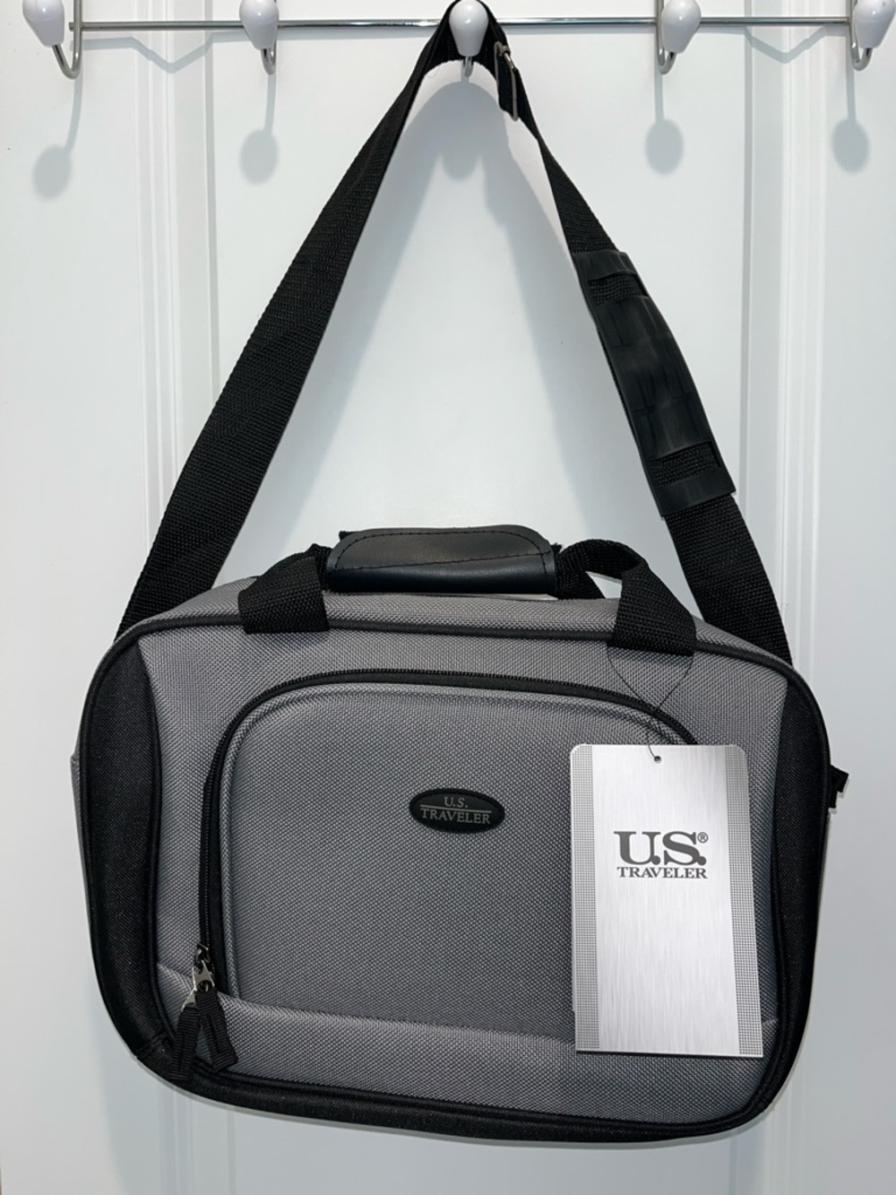 New Gray Black Small Gym Bag Shoulder Carry Tote Laptop 14” x 9.5” x 5”